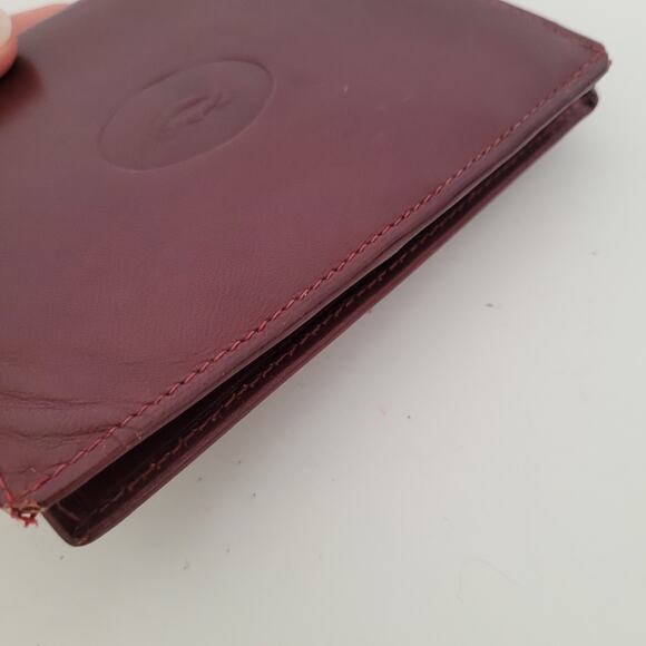 Must De Cartier Men's Bifold Leather Bordeaux Red Wallet Medium Card Bill - Picture 10 of 10